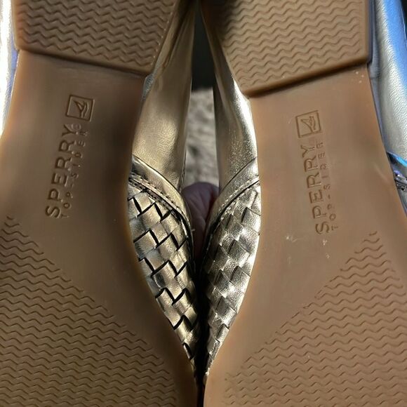 Sperry Top Sider Morgan Gold Woven Flats Sz 8 NWOT - Picture 7 of 7